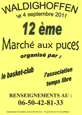 Affiche du 12 ème marché aux puces de Waldighoffen.