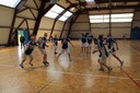 Les minimes du basket-club CSSPP Waldighoffen lors de l'échauffement.