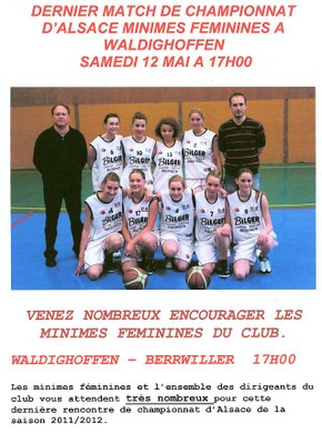 Affiche championnat d'Alsace du samedi 12 mai 2012 à Waldighoffen.