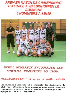 Affiche du premier match de championnat d'Alsace à Waldighoffen