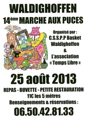 14ème marché aux puces à Waldighoffen le dimanche 25 aout 2013.