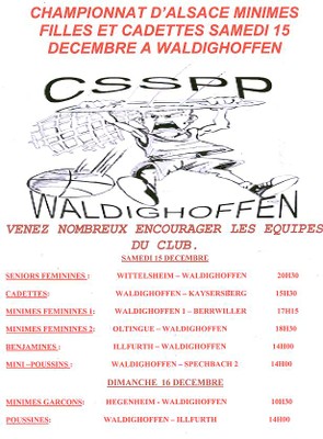 Affiche championnat régional du 15 décembre 2012.