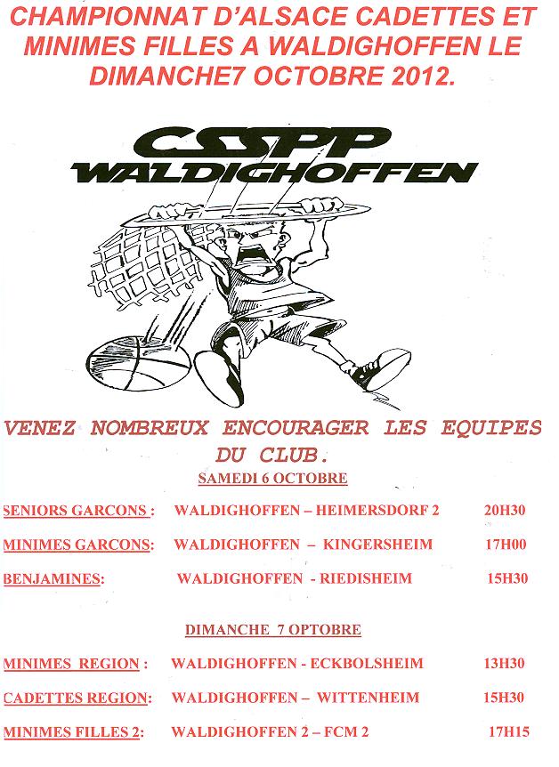 Affiche championnat régional du 7 octobre 2012.