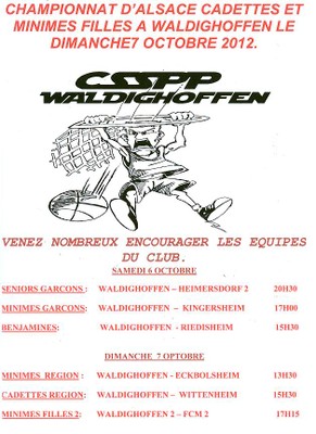 Affiche championnat régional du 7 octobre 2012.