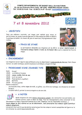 Camps de basket d'automne à Waldighoffen.