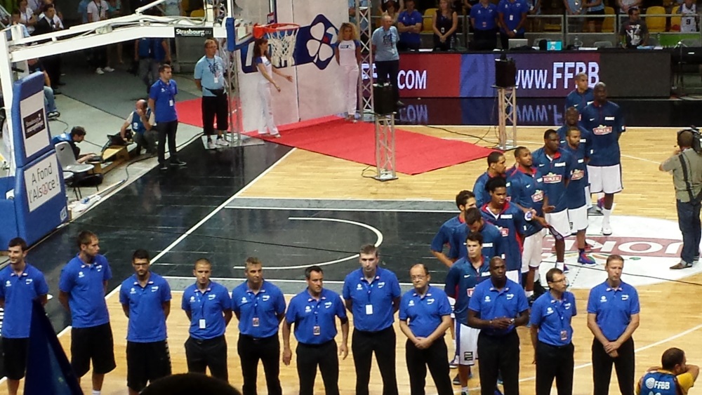 Tournoi de basket à Strasbourg - l'équipe de france.