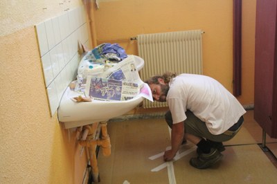 travaux salle été 2014 pendant.