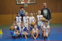 Léquipe des mini-poussins du basket-club CSSPP Waldighoffen.