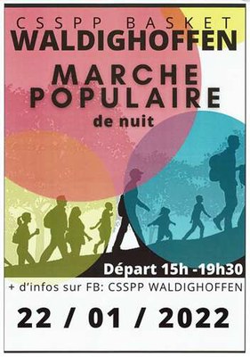 Affiche marche de nuit du samedi 22 janvier 2022.