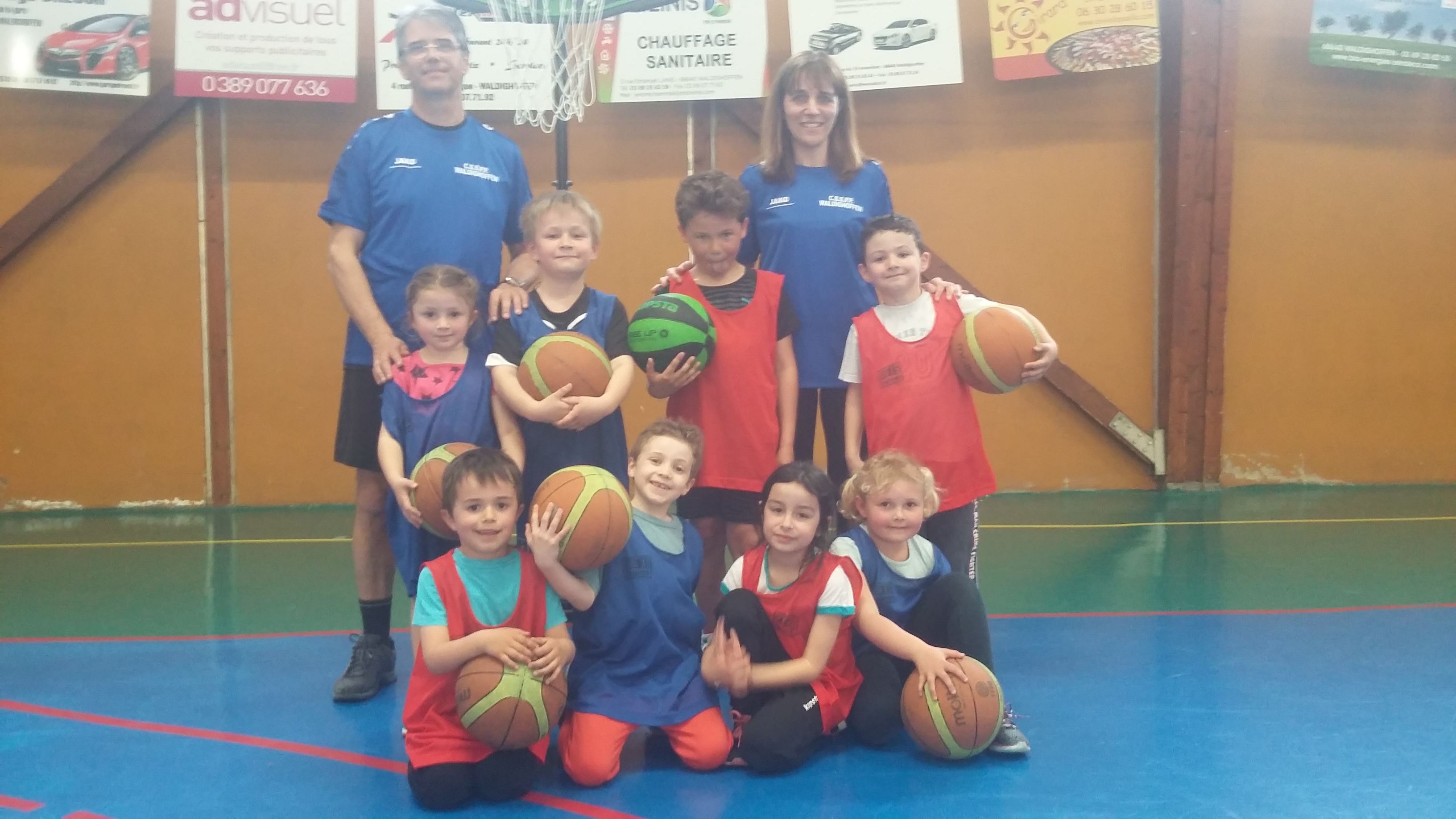 le groupe des baby-basketteurs du basket-club CSSPP Waldighoffen de la saison 2017/2018.
