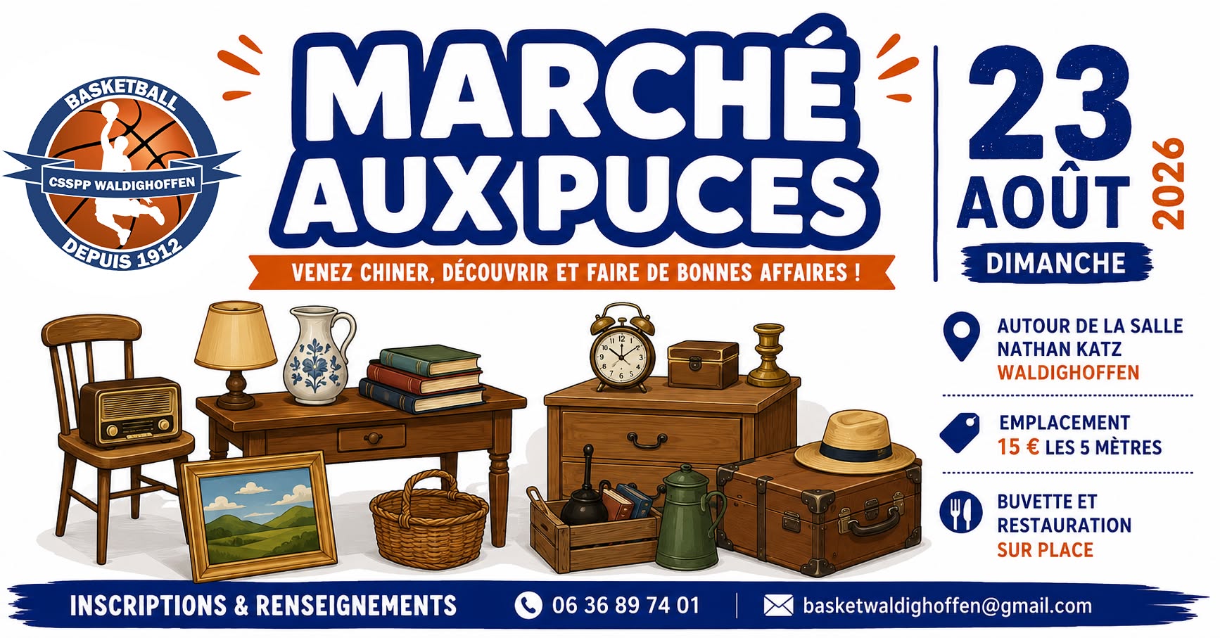 Affiche marché aux puces 2026