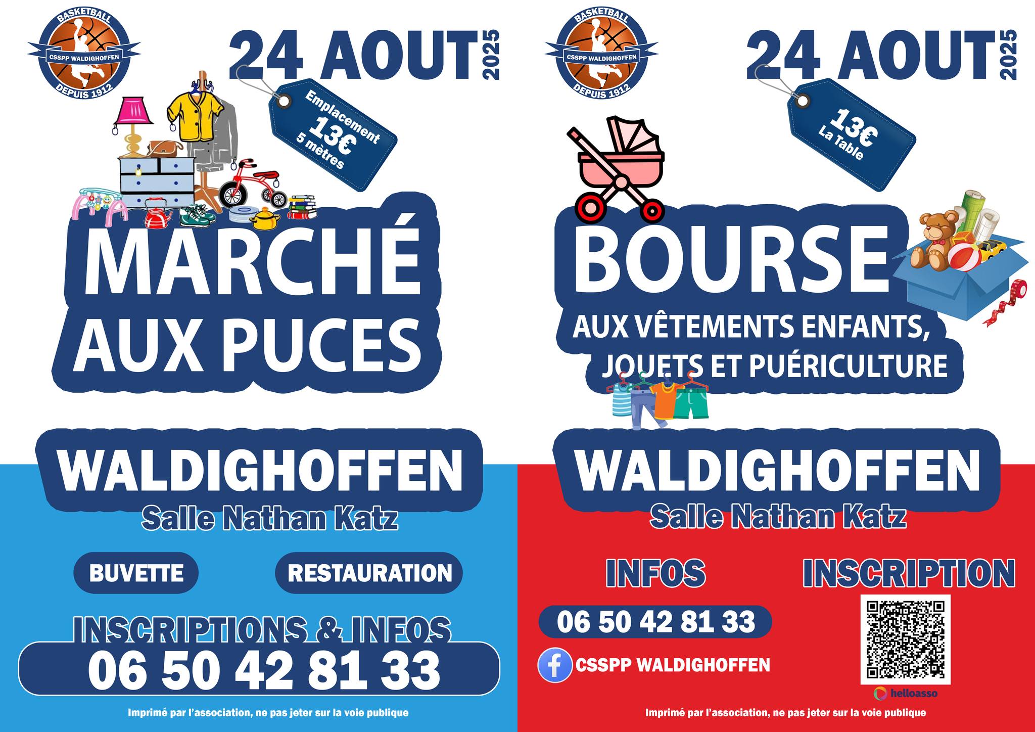 Affiche marchés aux puces et bourses vêtements 2025