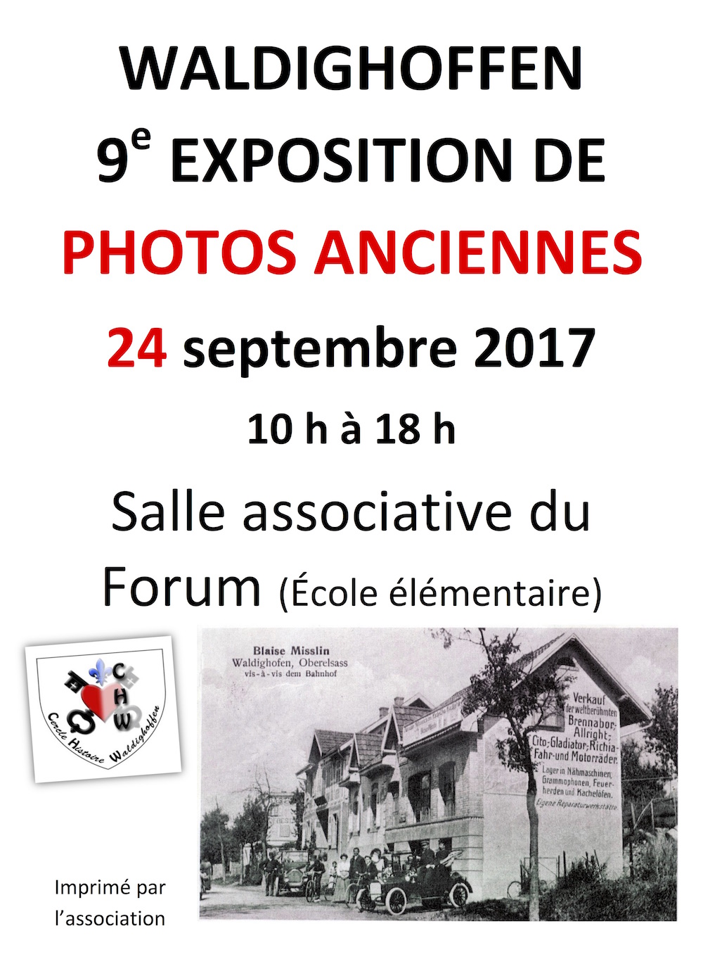 Affiche 9eme expo photo anciennes du cercle d'Histoire