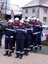 Photo du corps des pompiers de Waldighoffen lors du pèlerinage de la Promotion de St Cyriens dans le Sundgau.