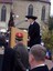 Photo de M. René Minéry pendant son discours à Waldighoffen lors du pèlerinage des St Cyriens dans le Sundgau.