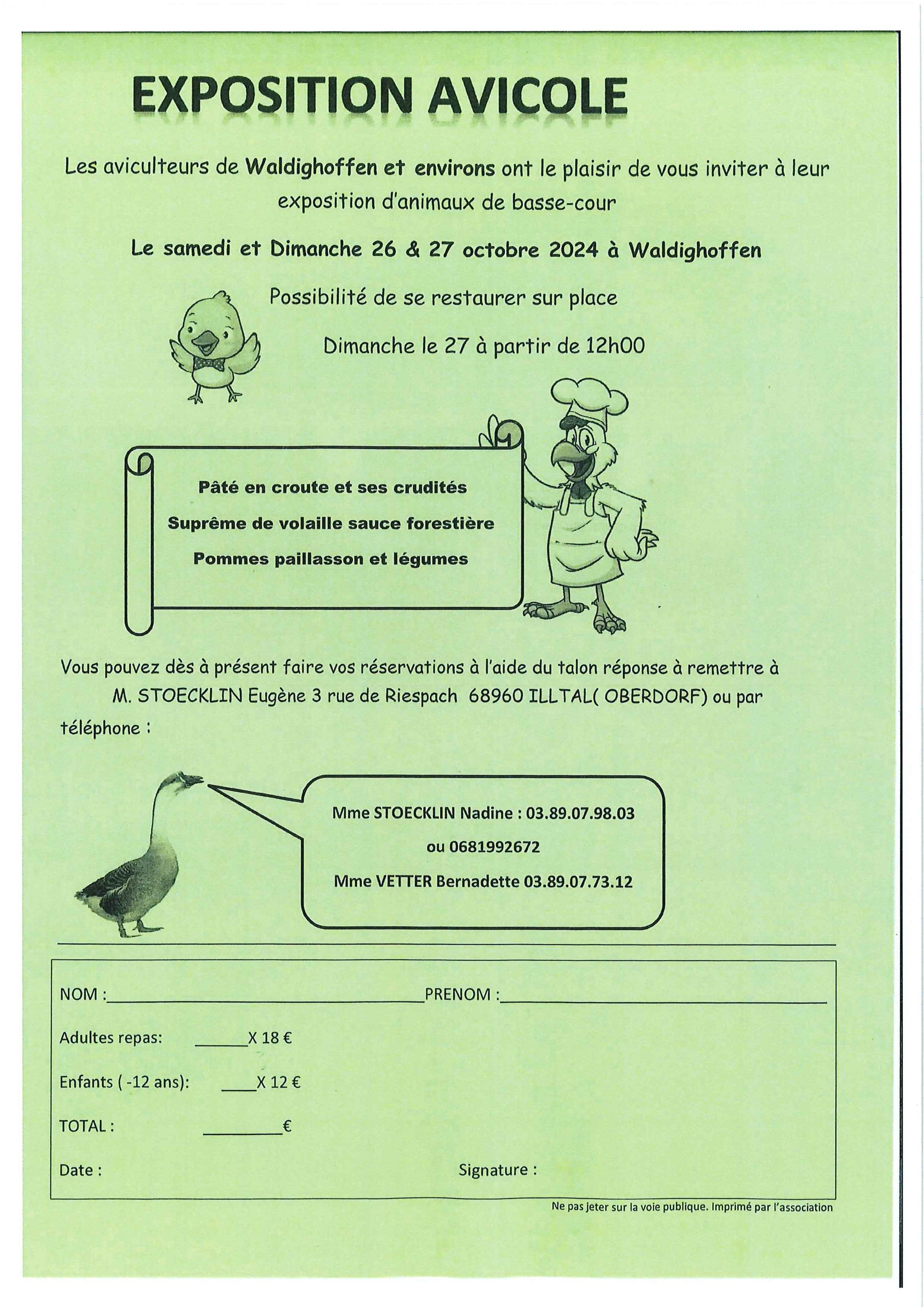 Affiche expo avicole 26 et 27 octobre 2024