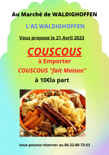 AS Waldighoffen vente couscous le vendredi 21 avril 2023