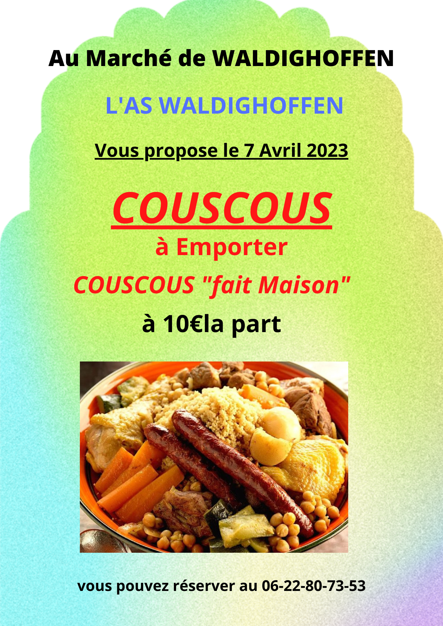 AS Waldighoffen vente de couscous le 7 avril 2023