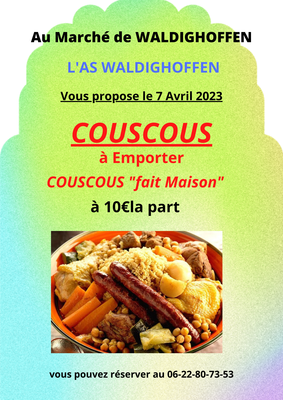 AS Waldighoffen vente de couscous le 7 avril 2023