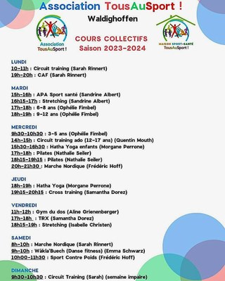 Programme 23-24 Association Tous au Sport