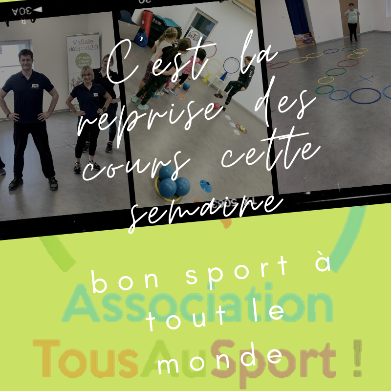 Reprise des cours Ass Tous au Sport