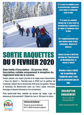 Sortie raquettes 2020 - affiche