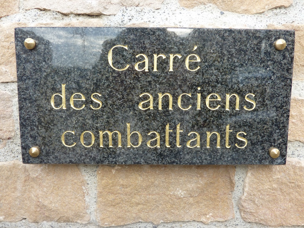 Plaque Carré des anciens combattants