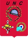 Logo UNC sur fond rouge