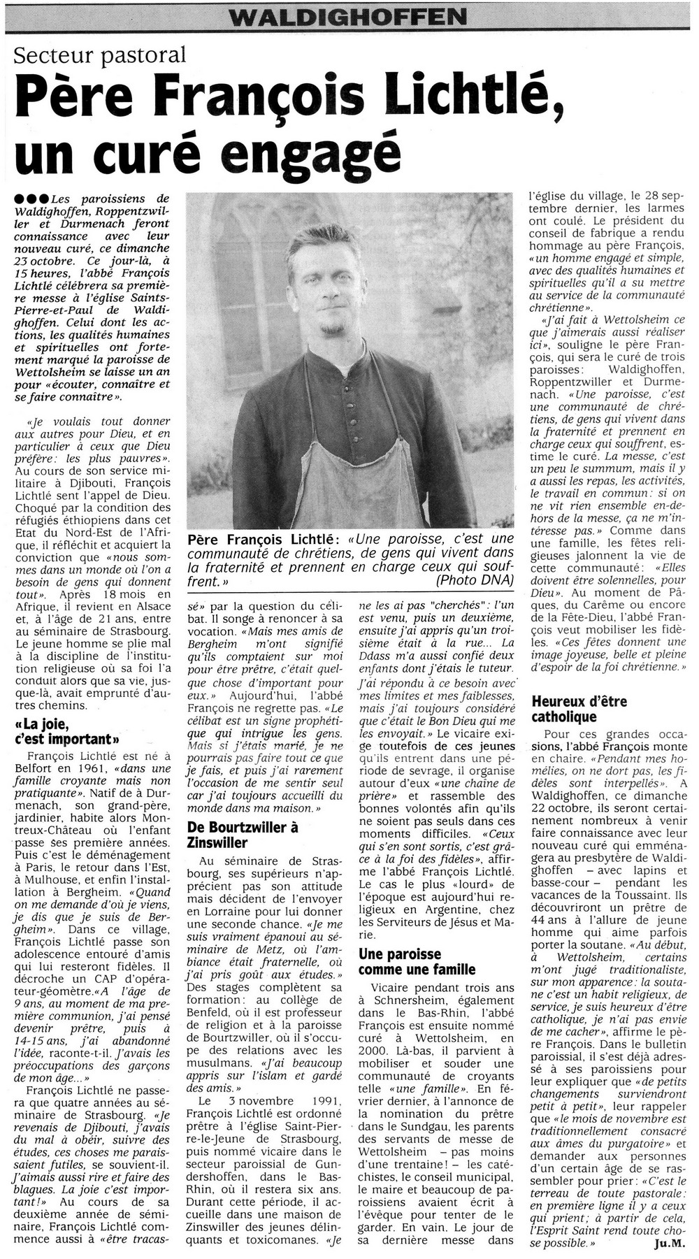 DNA 21 oct 2005 Père François Lichtlé