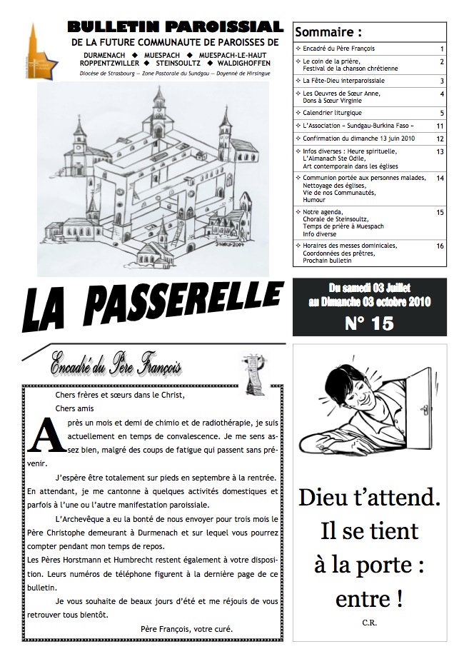 Couverture bulletin interparoissial de Waldighoffen