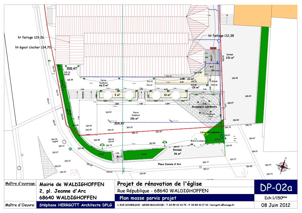 2012/09/06 Plan masse parvis église (architecte Stéphane Herrgott)