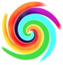 Le logo multicolore en forme de spirale du Centre de l'Harmonie à Steinsoultz.