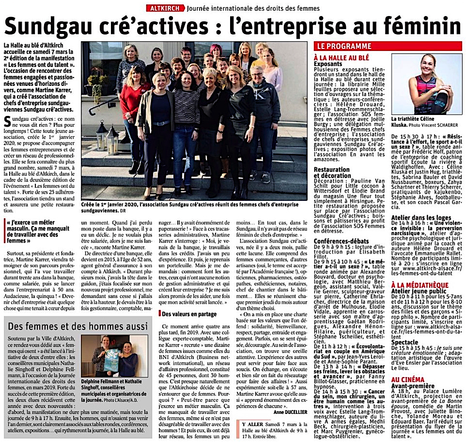 2020/03/04 - L'Alsace - Les Femmes ont du talent