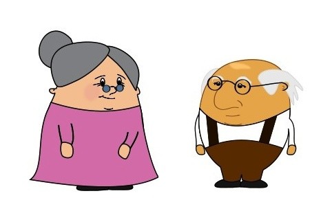 Clipart couple de personnes âgées