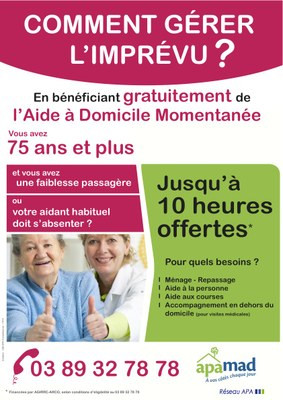 Affiche Aide à Domicile Momentanée - APAMAD