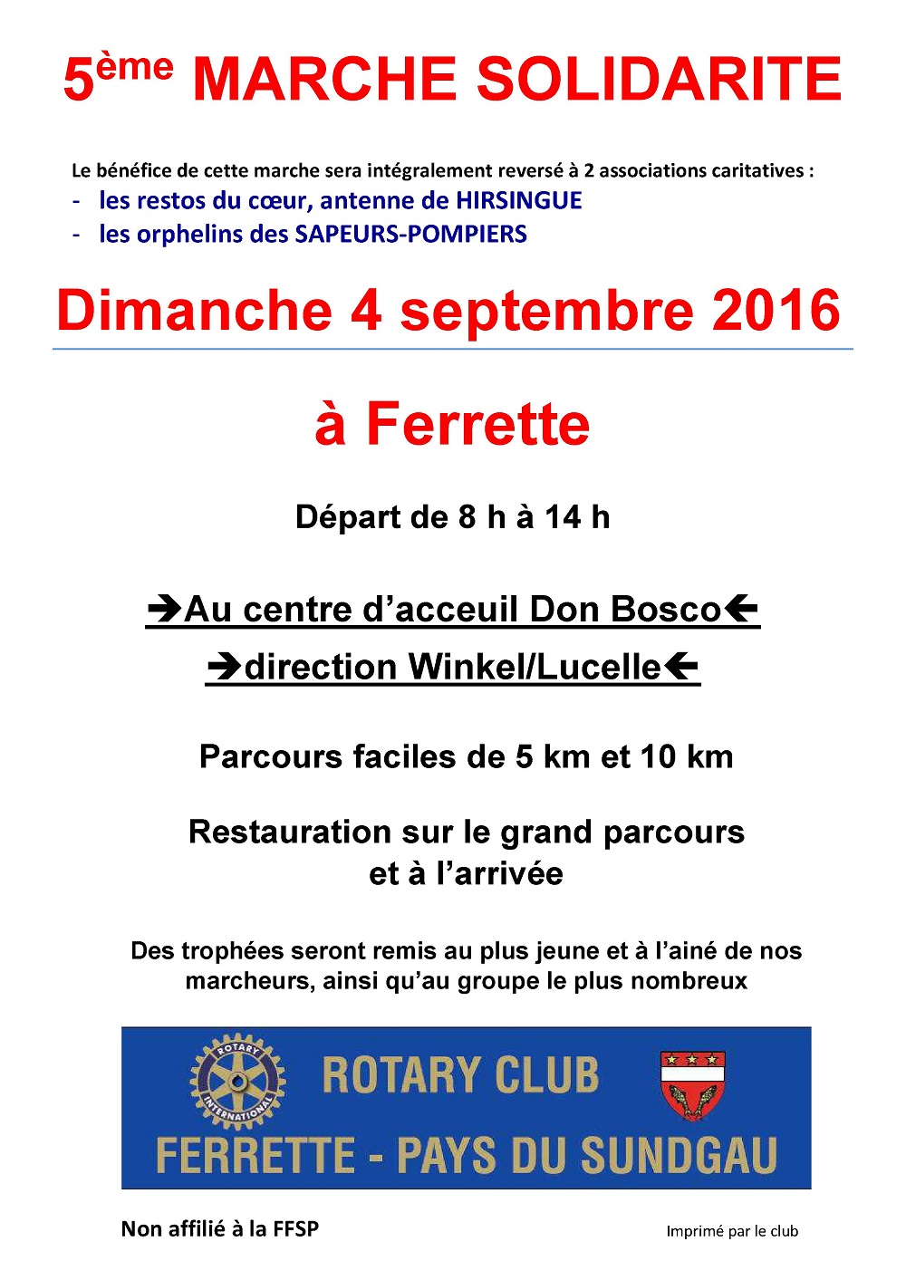 Affiche Marche solidarité Ferrette 2016 Rotary Club