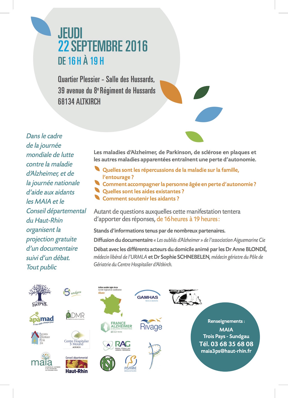 Affiche2 conférence "les oubliés d'Alzheimer"