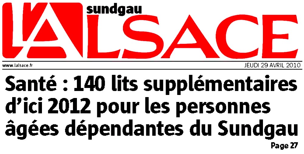 1ère pierre - article L'ALSACE page 1 du 29 avril 2010