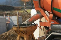 Le coulage du béton sur le chantier de l&rsquo;EHPAD