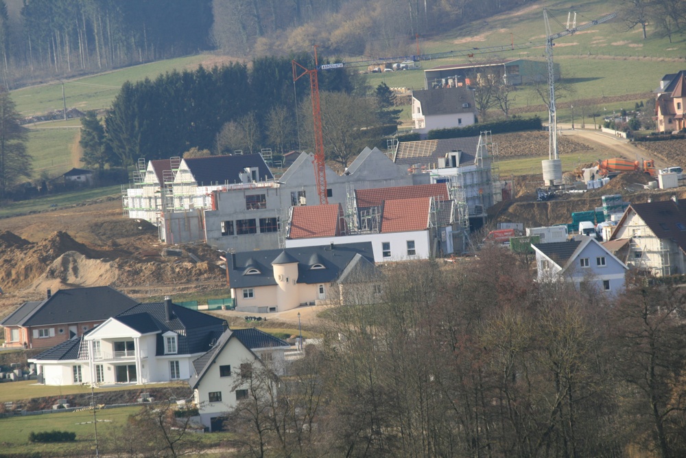 Vue depuis le Sonnenglantz du chantier de l'EHPAD