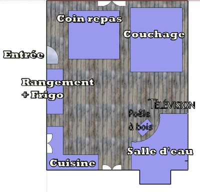 Plan intérieur chalet La Cluserette