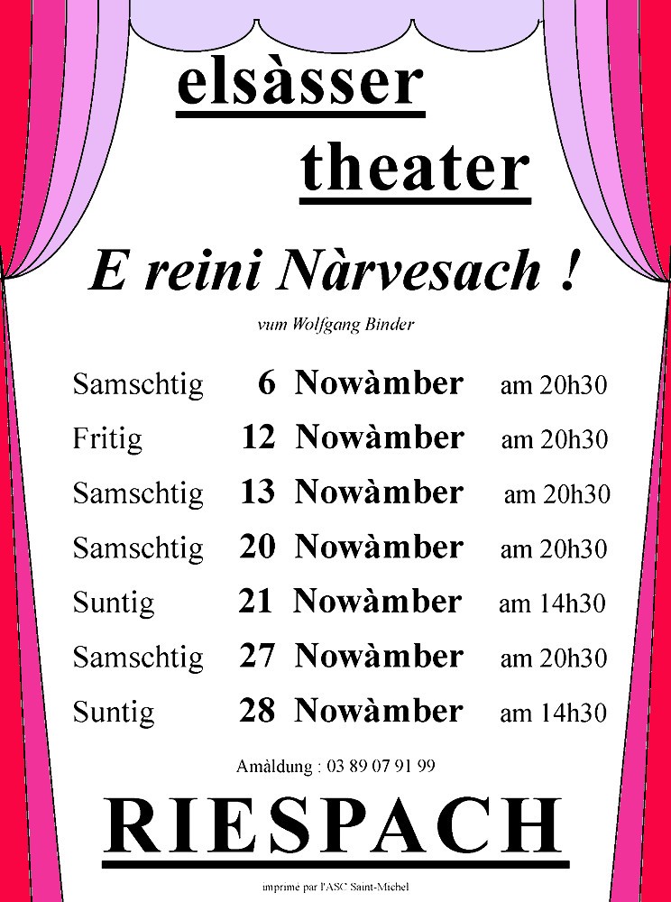 Affiche Théâtre alsacien Riespach