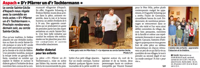 Article du journal l'Alsace : Théâtre dialectal la saison 2011 est lancée ! - partie 2