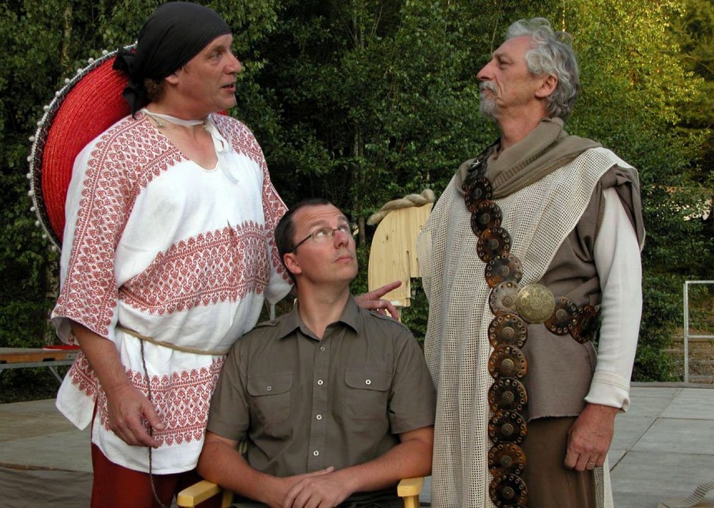 Sancho Panza (Henri Fritsch, Mathieu Lavarenne et Don Quichotte (Jean-Charles Mattler)