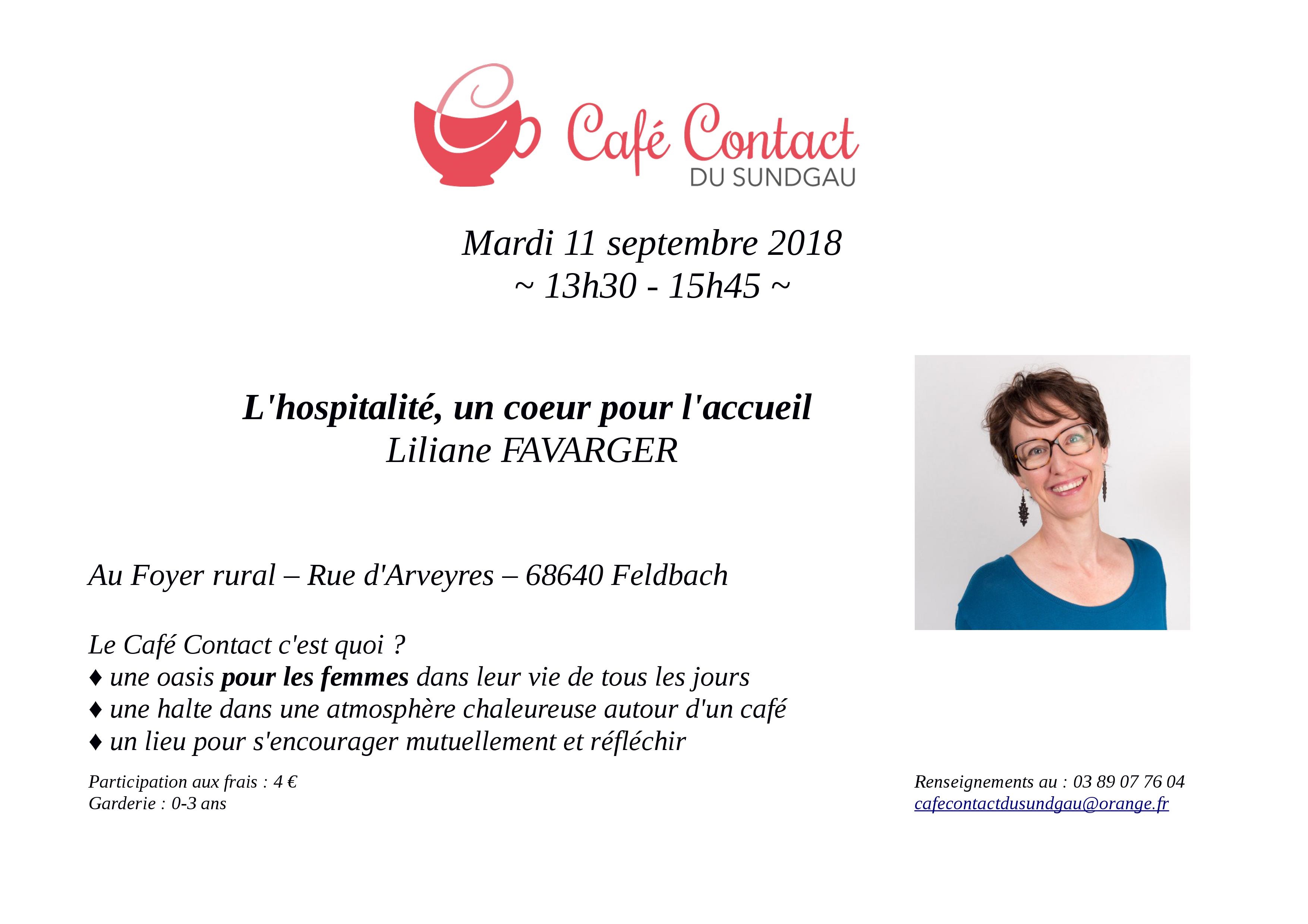 Affiche café contact du 11.09.2018 - Liliane Favarger
