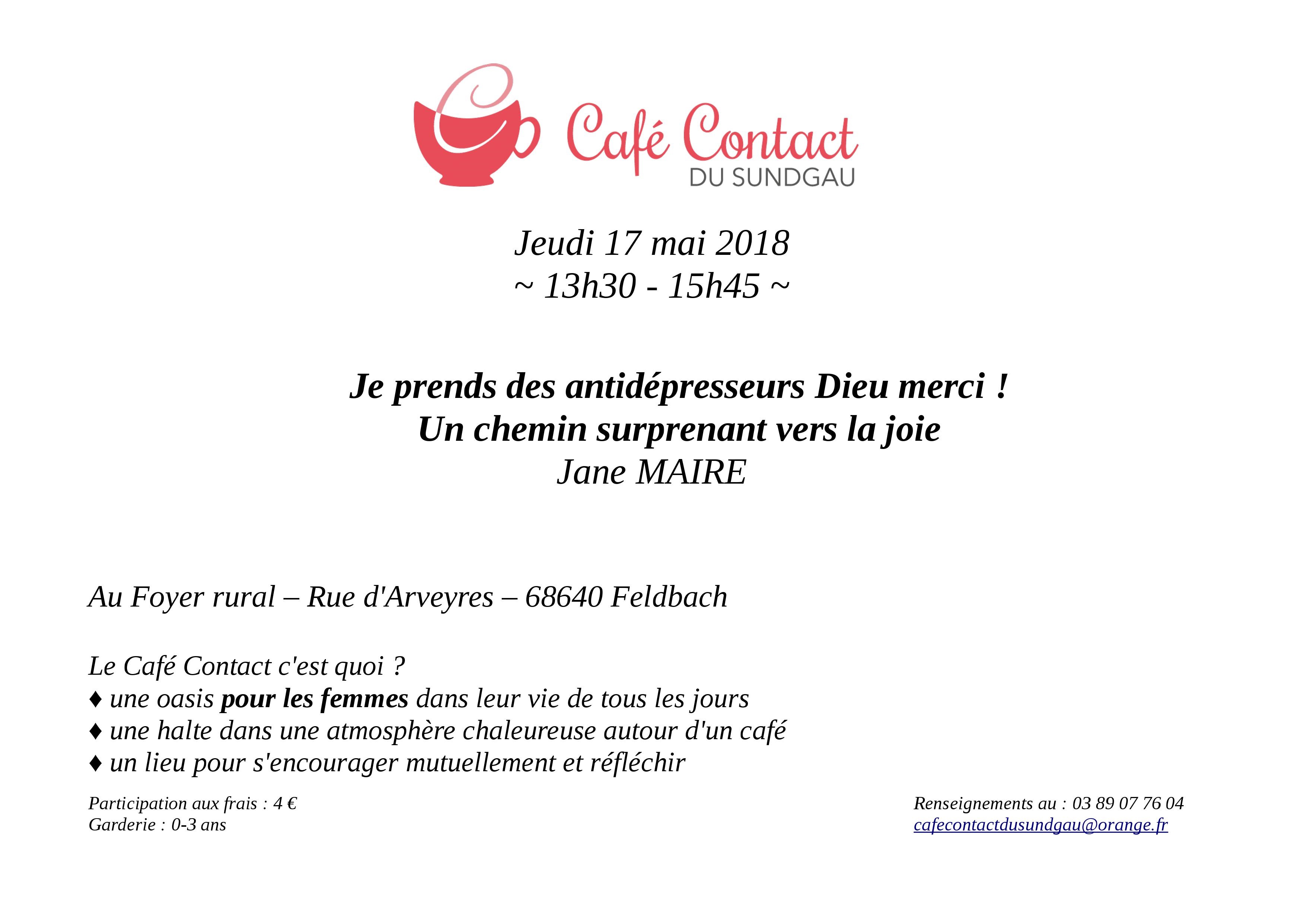 Affiche Café contact le 17 mai 2018