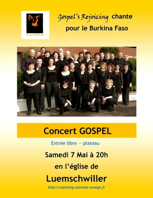 Affiche Concert Gospel's Rejoicing 7 mai 2011  pour Ninanee France