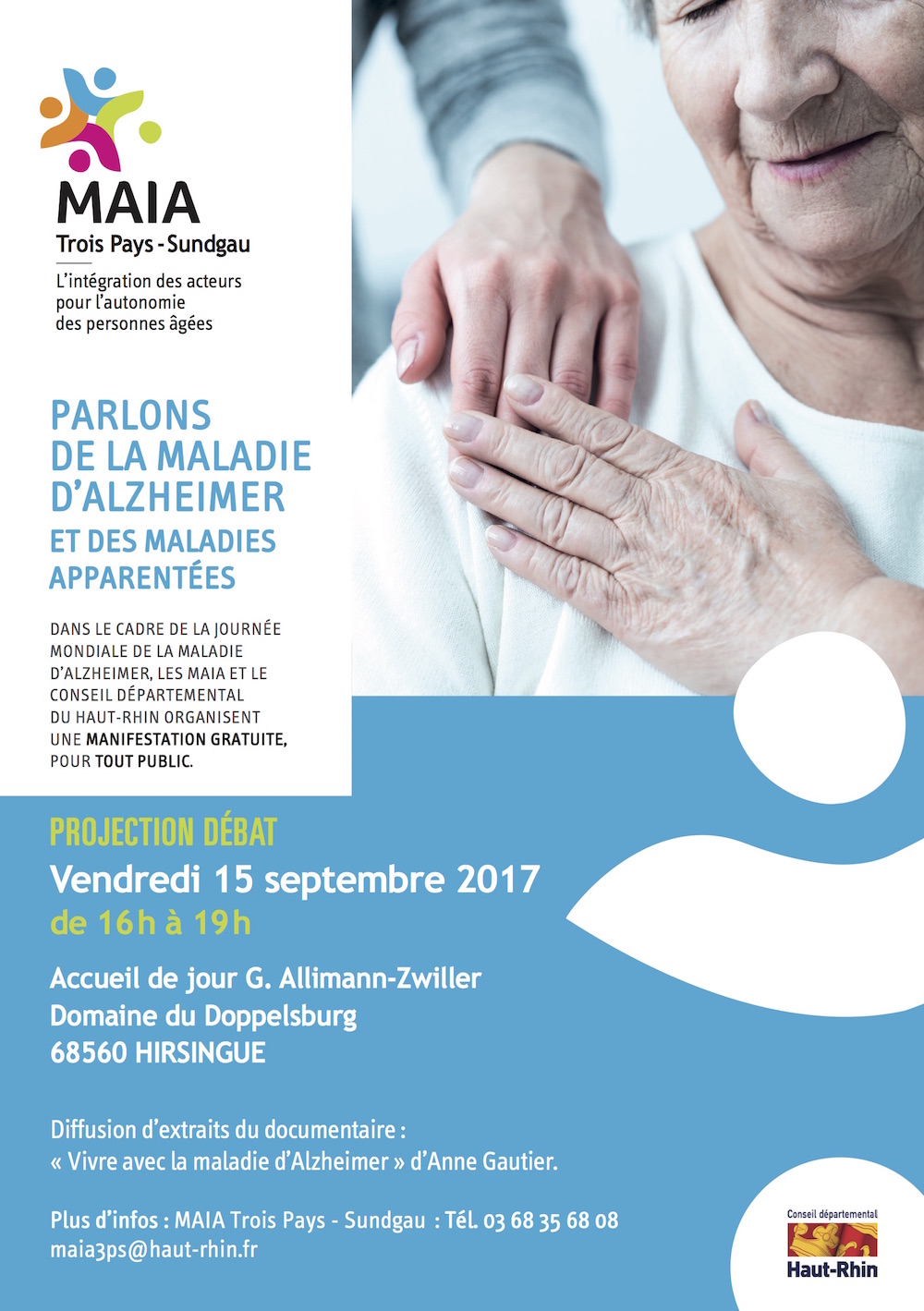 Affiche conférence sur la maladie d'Alzheimer - hirsingue, septembre 2017