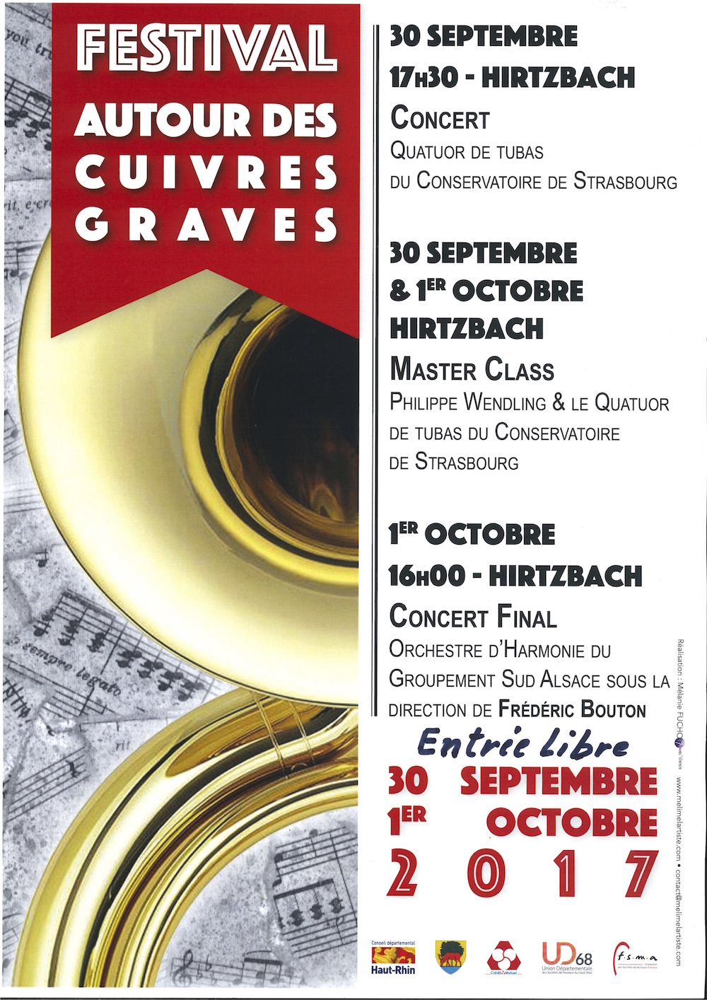 Affiche festival autour des cuivres graves - septembre 2017 Hirtzbach