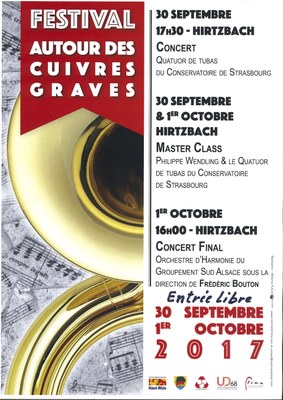 Affiche festival autour des cuivres graves - septembre 2017 Hirtzbach